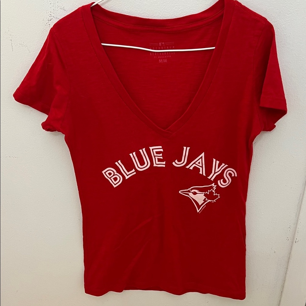 Rare red colour Genuine Merchandise Blue Jays baseball Women's Tee